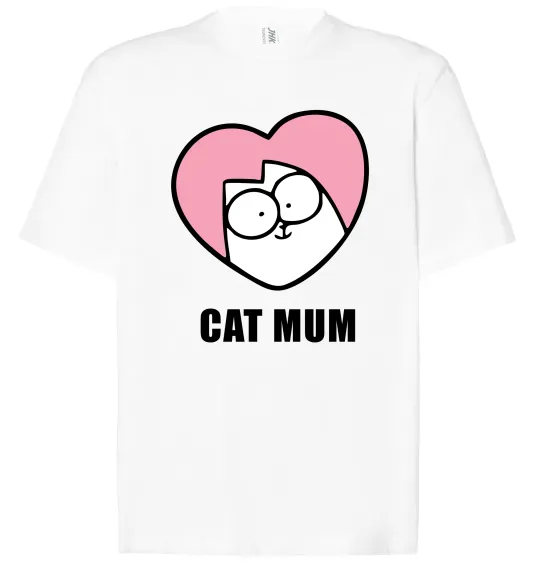 Футболка Оверсайз Cat mum Simon cat Белый фото