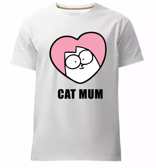 Мужская премиум футболка Cat mum Simon cat Белый фото