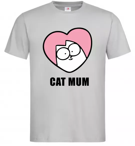 Чоловіча футболка Cat mum Simon cat Сірий фото