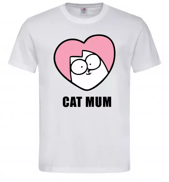 Чоловіча футболка Cat mum Simon cat Білий фото