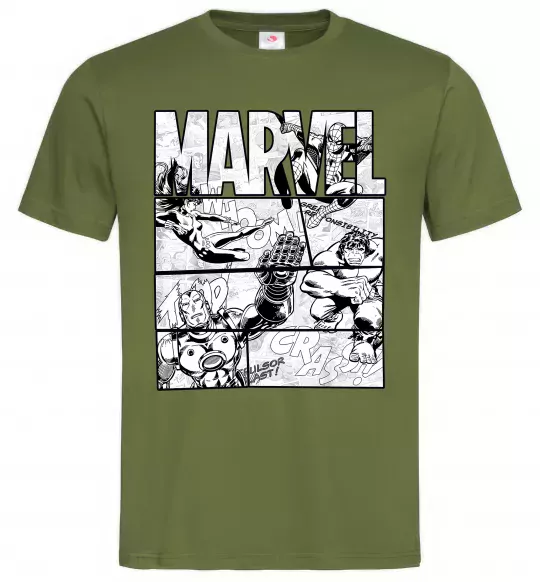 Мужская футболка Комікс Marvel Оливковый фото