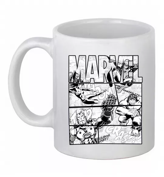 Чашка керамическая Комікс Marvel Белый фото