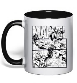 Чашка с цветной ручкой Комікс Marvel