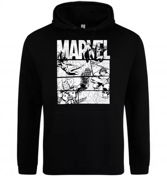 Мужская толстовка (худи) Комікс Marvel Черный фото