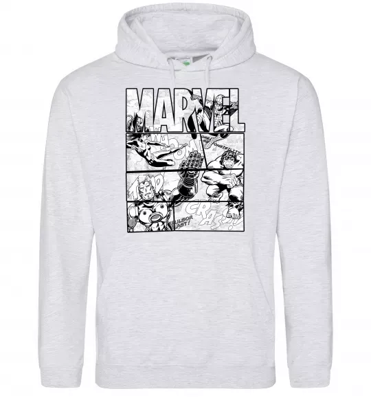 Женская толстовка (худи) Комікс Marvel Серый меланж фото