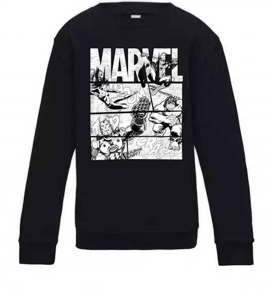 Дитячий світшот Комікс Marvel Чорний фото