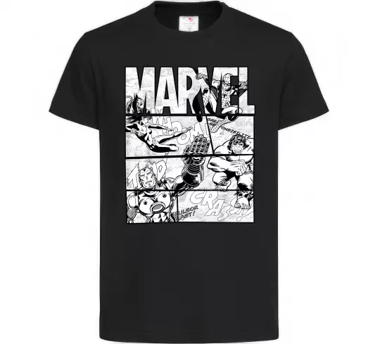 Детская футболка Комікс Marvel Черный фото