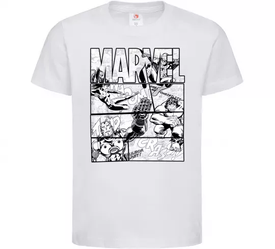 Детская футболка Комікс Marvel Белый фото