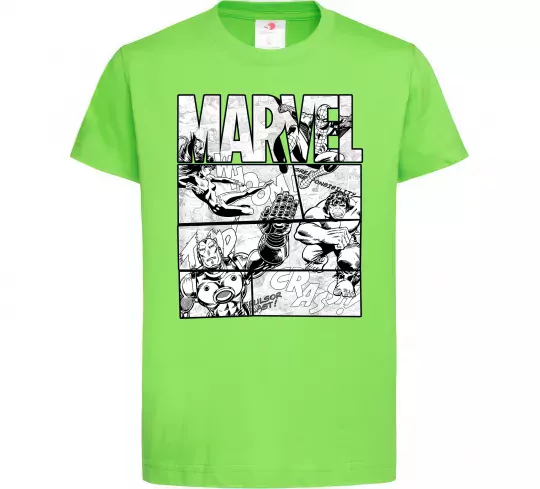 Детская футболка Комікс Marvel Лаймовый фото