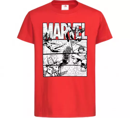 Детская футболка Комікс Marvel Красный фото