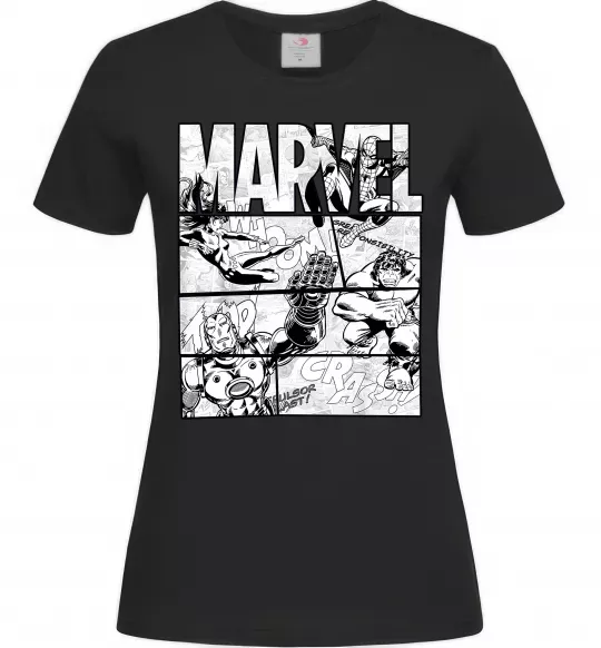 Женская футболка Комікс Marvel Черный фото