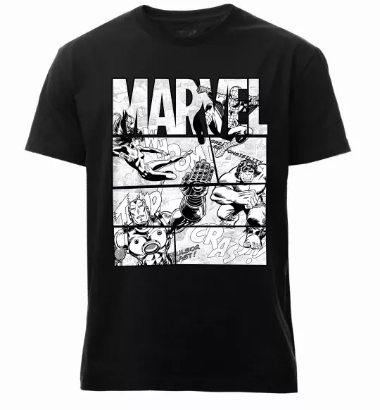 Чоловіча преміум футболка Комікс Marvel Чорний фото