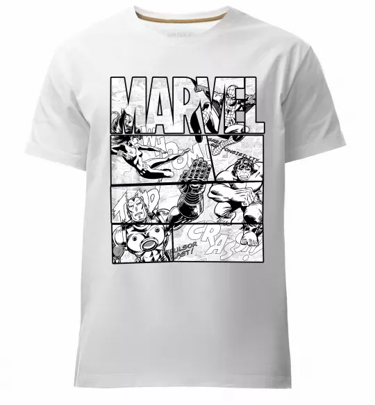 Чоловіча преміум футболка Комікс Marvel Білий фото