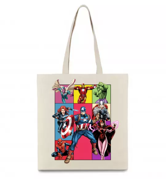 Эко-сумка Месники Marvel Бежевый фото