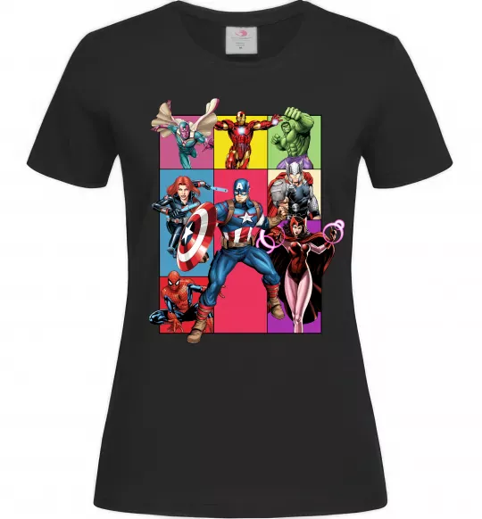 Женская футболка Месники Marvel Черный фото