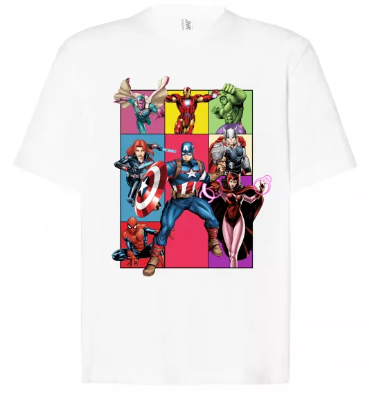 Футболка Оверсайз Месники Marvel Белый фото