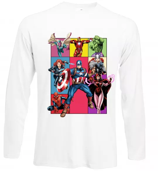 Лонгслив Месники Marvel Белый фото