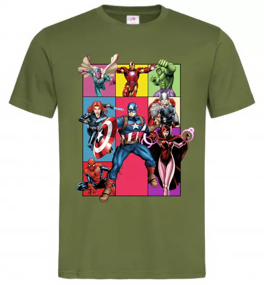 Мужская футболка Месники Marvel Оливковый фото