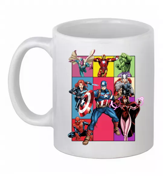 Чашка керамическая Месники Marvel Белый фото