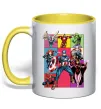 Чашка с цветной ручкой Месники Marvel Лимонный фото