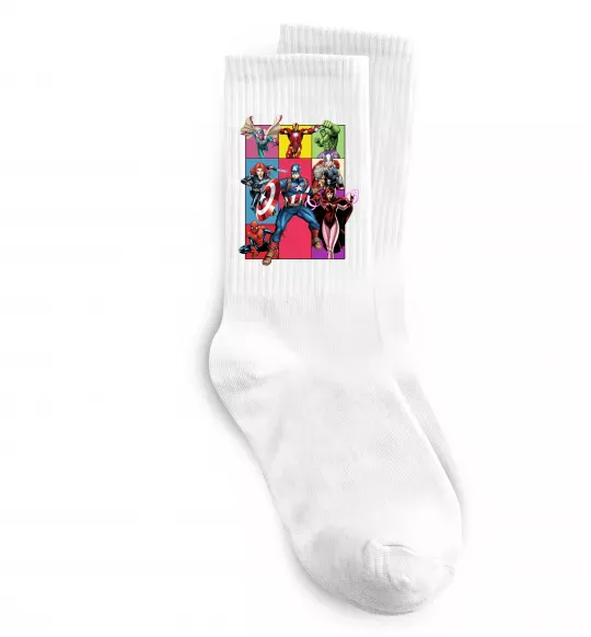 Носки Месники Marvel Белый фото