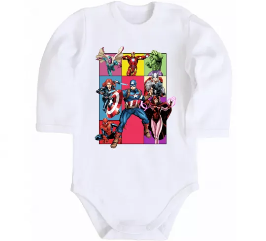 Дитячий бодік Месники Marvel Білий фото