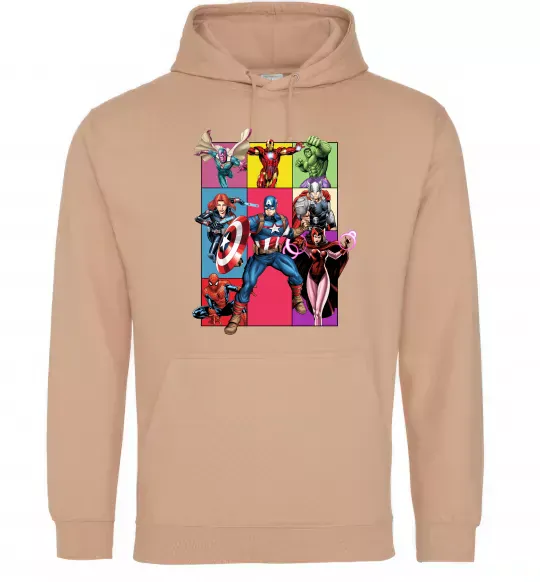 Мужская толстовка (худи) Месники Marvel Песочный фото