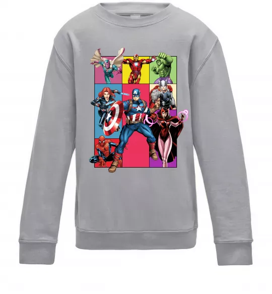 Детский Свитшот Месники Marvel Серый меланж фото