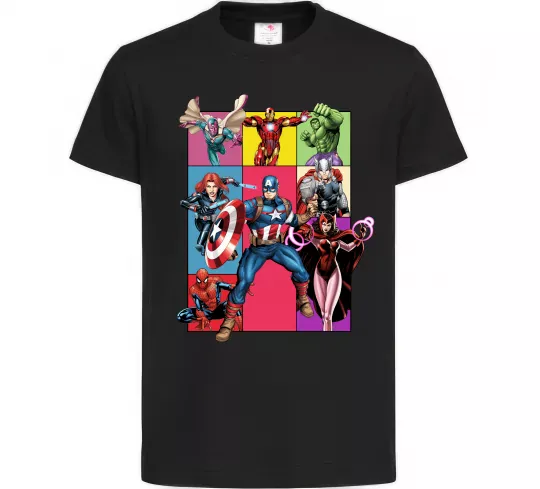 Детская футболка Месники Marvel Черный фото