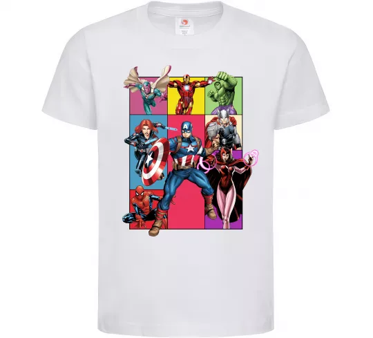 Детская футболка Месники Marvel Белый фото
