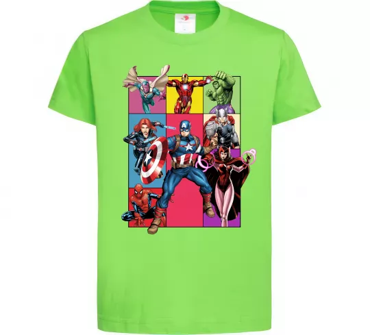 Детская футболка Месники Marvel Лаймовый фото