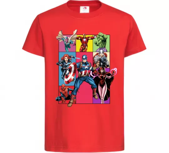 Детская футболка Месники Marvel Красный фото