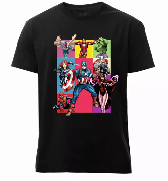 Мужская премиум футболка Месники Marvel Черный фото
