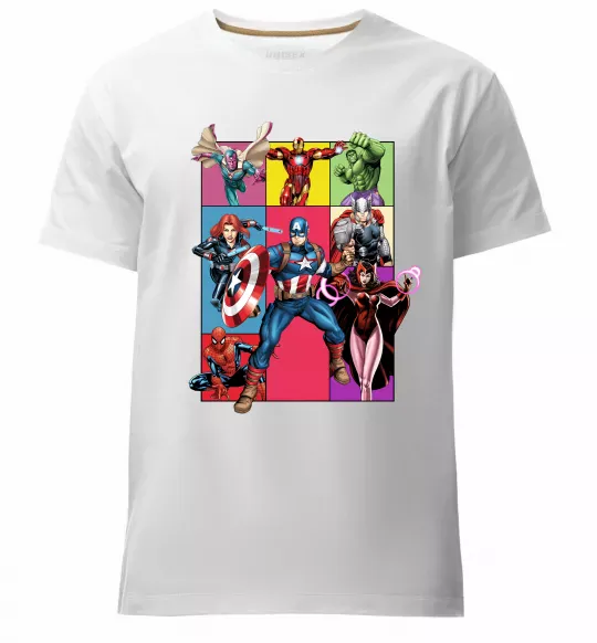 Мужская премиум футболка Месники Marvel Белый фото