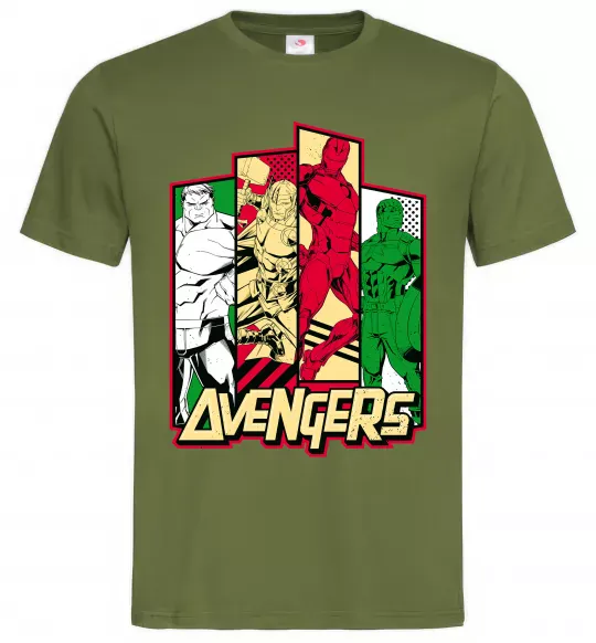 Мужская футболка Marvel Avengers Оливковый фото