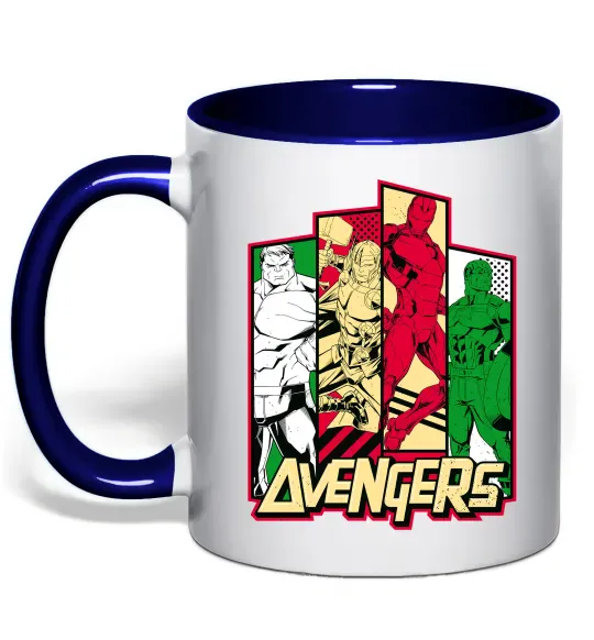 Чашка з кольоровою ручкою Marvel Avengers Глибокий темно-синій фото