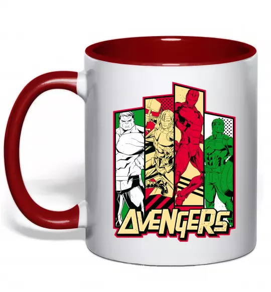 Чашка з кольоровою ручкою Marvel Avengers Червоний фото