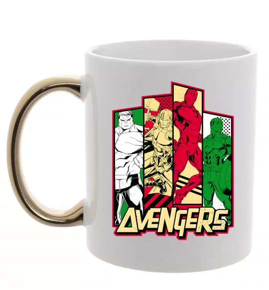 Чашка з кольоровою ручкою Marvel Avengers Золото фото