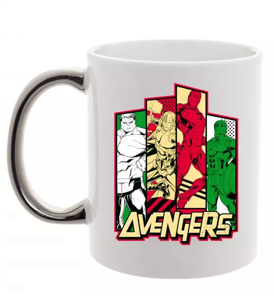 Чашка з кольоровою ручкою Marvel Avengers Срібло фото