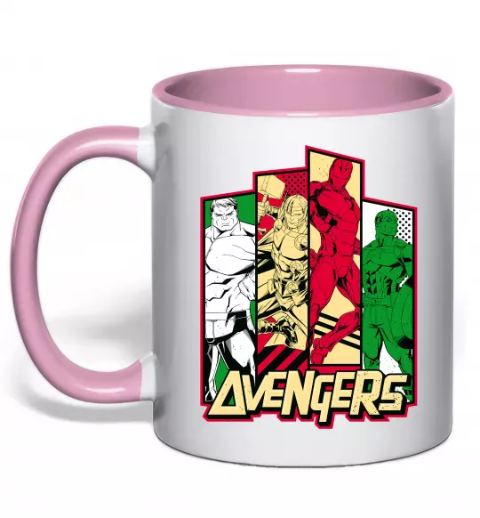 Чашка з кольоровою ручкою Marvel Avengers Ніжно рожевий фото
