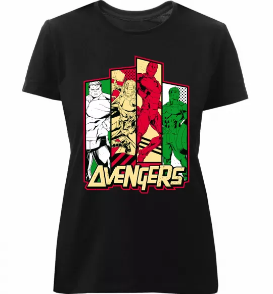 Женская премиум футболка Marvel Avengers Черный фото
