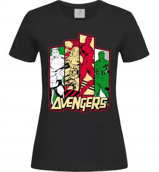 Женская футболка Marvel Avengers Черный фото