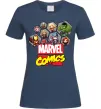 Жіноча футболка Marvel comics колаж Темно-синій фото
