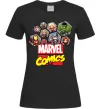 Жіноча футболка Marvel comics колаж Чорний фото