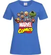 Жіноча футболка Marvel comics колаж Яскраво-синій фото