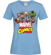 Жіноча футболка Marvel comics колаж Блакитний фото
