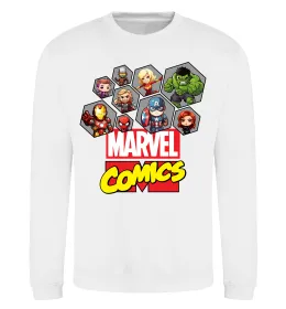 Свитшот Marvel comics колаж Белый фото