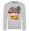 Свитшот Marvel comics колаж Серый меланж фото