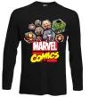 Лонгслив Marvel comics колаж Черный фото