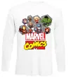 Лонгслив Marvel comics колаж Белый фото